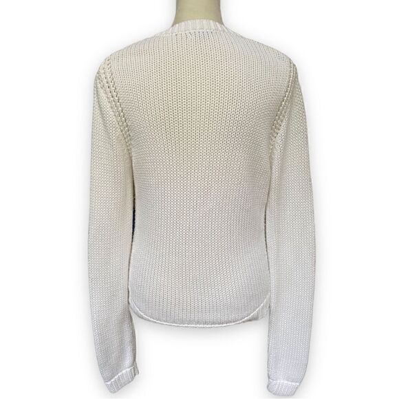 J Crew White Knit Crew Neck Loose Knit Sweater - Picture 4 of 9